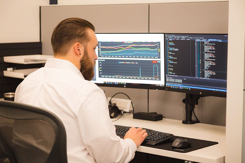 technician analyzing data